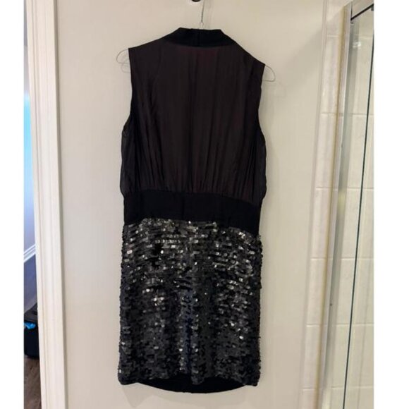 LANVIN Black Sequin Sleeveless Shift Dress - Picture 2 of 4